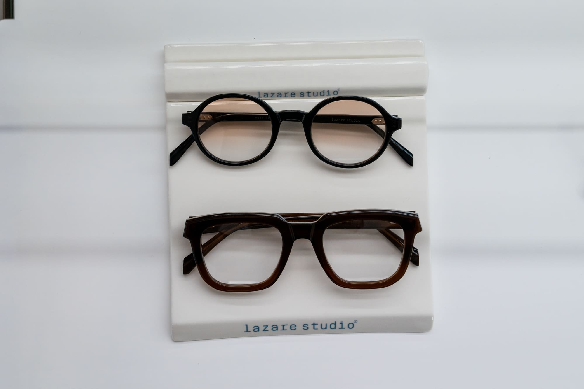 Lazare Studio frames on a ceramic stand