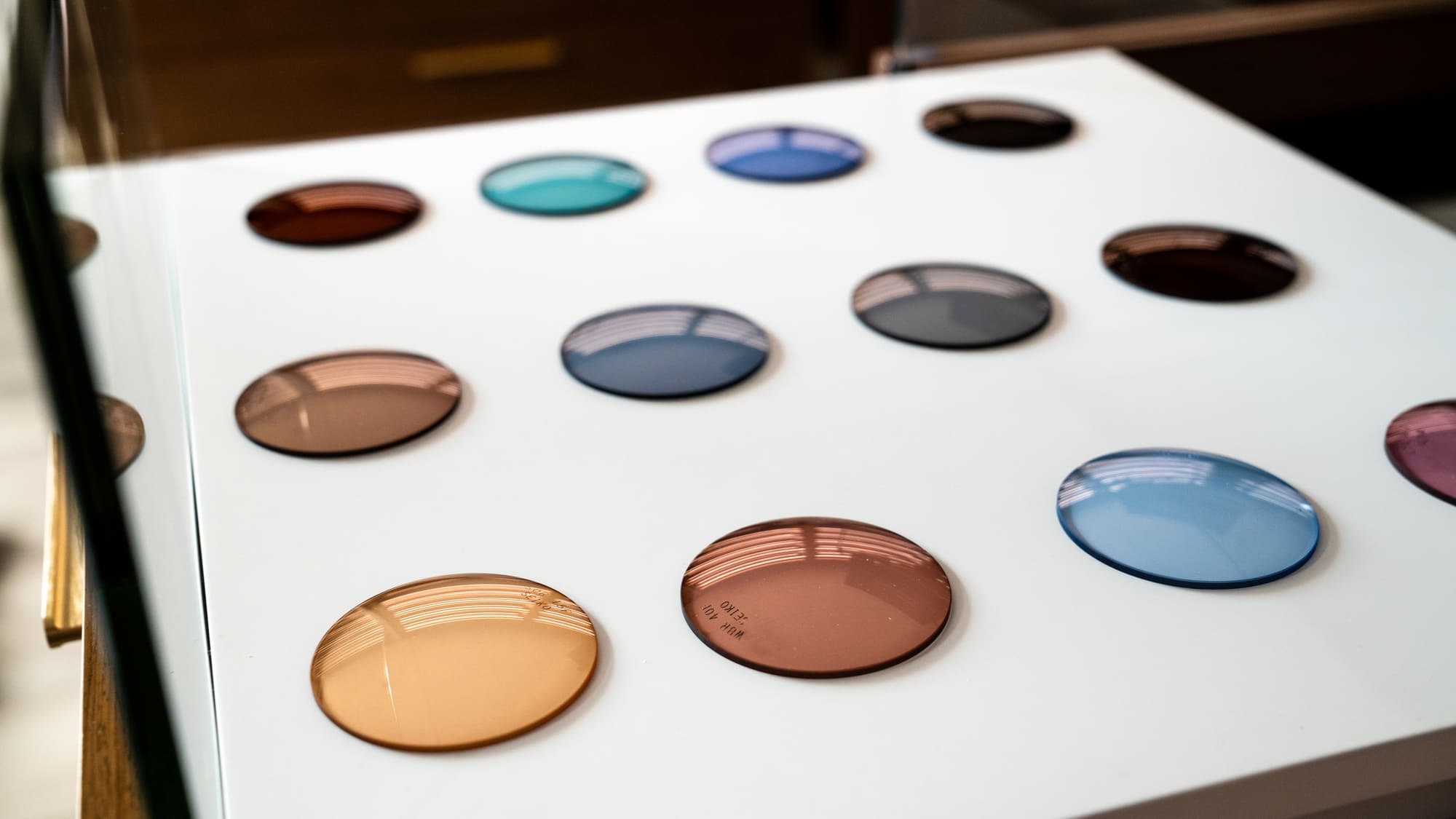 Tinted sunglass lens samples