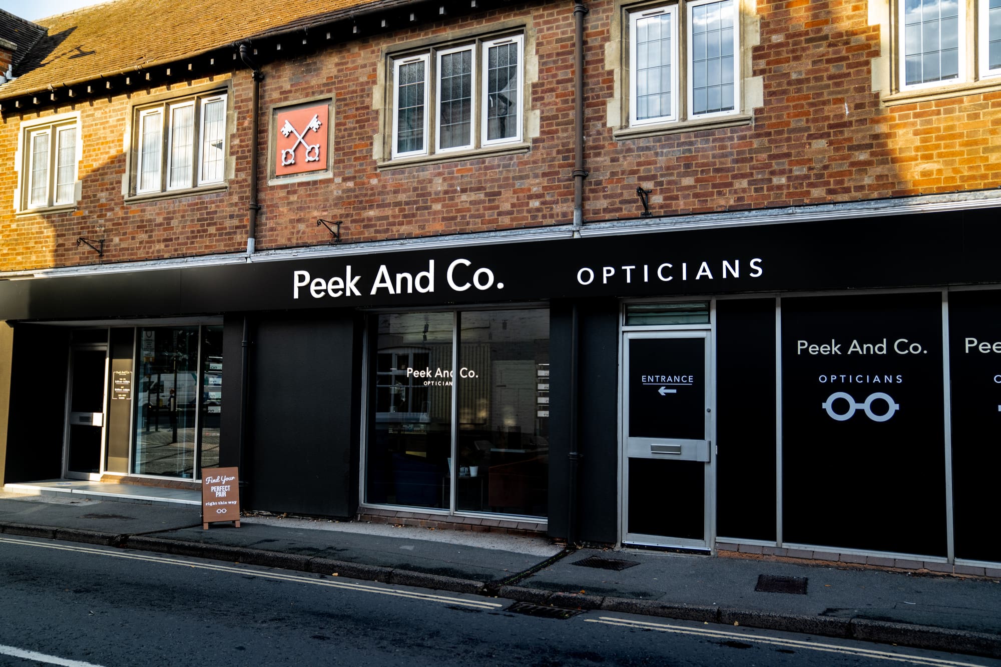 The Peek And Co. Opticians shopfront in Evesham